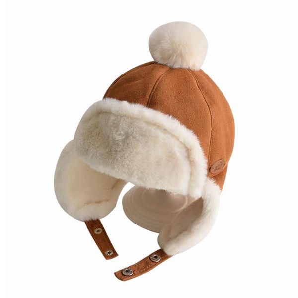 

caps & hats baby flannel infant toddlers boys girls beanies soft helmet earcuff hat outdoor, Yellow
