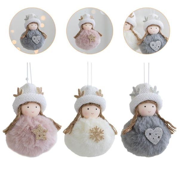 

pendant necklaces 3pcs christmas decorations xmas hanging ornaments antlers angel doll pendants, Silver