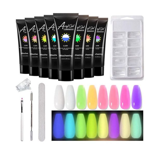 

luminous nail gel polish crystal extension builder hybrid varnish set all for manicure nails art design uv extend gel, Red;pink