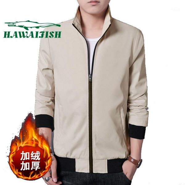

men's jackets velvet padded stand-collar windproof and warm, Black;brown