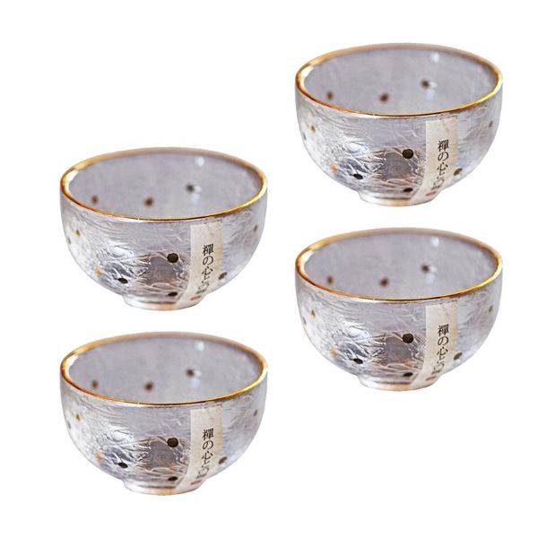 

cups & saucers 4pcs japanese-style tea glass sake heat-resistant cup bowl