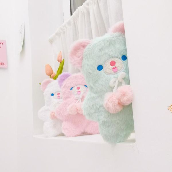 

pencil bags 2021 soft cake bear flat zipper bag kawaii winter gift 21*17cm