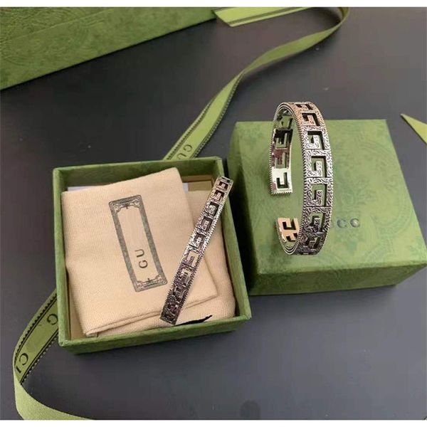 

/ double hollow out bracelet thai silver fashion carved pattern men's and women's punk bracelets, Black