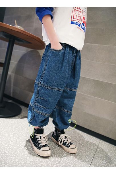 

jeans kids pants girls toddler boys trousers children for boy casual denim clothing 4-14y, Blue