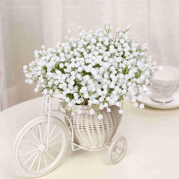 

decorative flowers & wreaths 3bundles/pc artificial baby's breath flower gypsophila diy floral fake silicone plant for wedding decorati