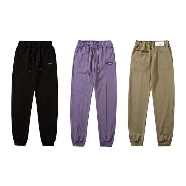 

men's pants 2021 ader error sweatpant crimping tape print jogger trousers men women slim burrs damage sportpants back pocket big tag, Black
