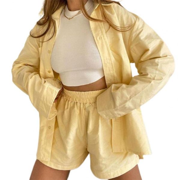 

women's tracksuits women outfit vertical stripes high waist two-piece long sleeve lapel shirt cardigan pockets shorts pants set party s, Gray