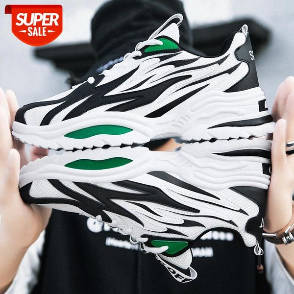 

men's shoes spring daddy korean version of flying woven mesh color matching sports casual trendy student running #9o7d