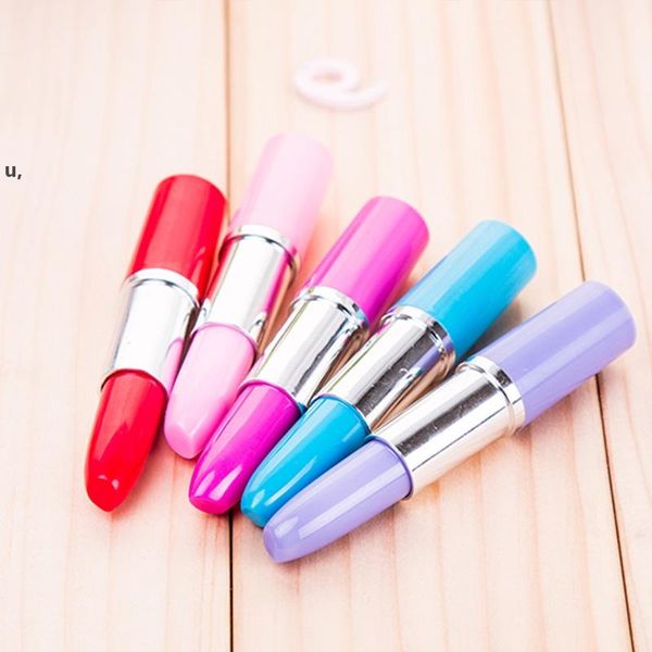5 Colros Lippenstift-Kugelschreiber Kawaii Candy Color Kunststoff-Kugelschreiber Neuheitsartikel Briefpapier RRE12288