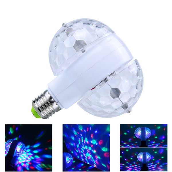 

effects chiclits e27 colorful double magic ball rgb led stage light ktv bar club dj disco christmas home party effect lamp auto rotating
