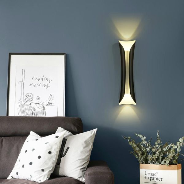 

wall lamp e27 nordic black or white lights for tv background decoration led bedroom bedside iron simple wall-sconce