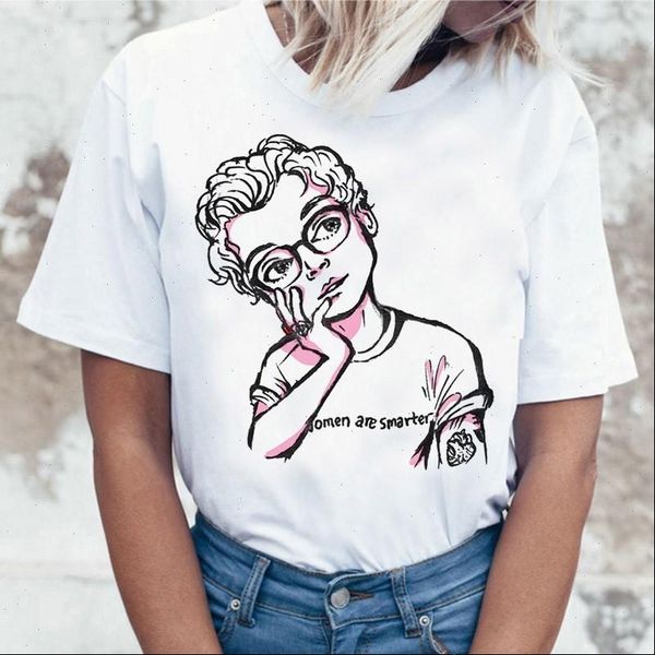 

new fashion ladies t shirt printing korean cartoon graphic t shirt ladies femme t shirt hip hop design 90s kawaii, White