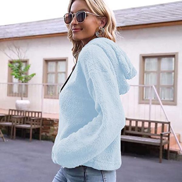 

women's hoodies & sweatshirts hooded cotton solid long sleeve autumn winter casual streetwear women fashion, Black
