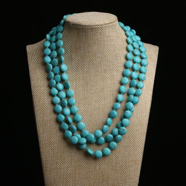 

chokers fashion natural blue stone necklace geometric for women girls party sweater exaggerate statement female accessories, Golden;silver