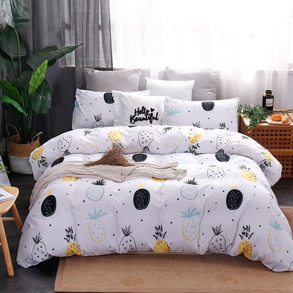 

bedding sets nordic 3pcs quilt cover cartoon fruit pineapple design pillow case single twin king fashion style soft and breathable oceania