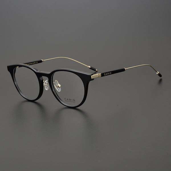 

designer sunglasses carin smart plate women's and men's myopia plain color pure titanium oval fashion spectacle frame, White;black