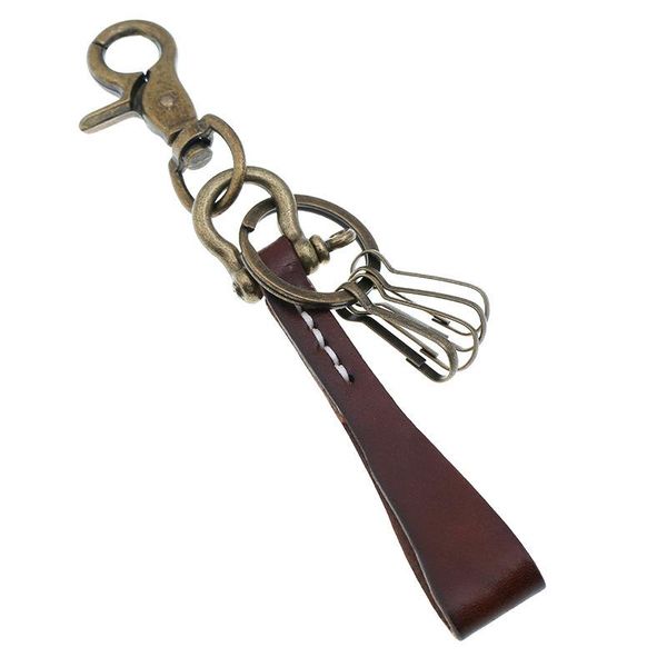 

keychains men's punk style keychain dice robot key chain retro cowhide pendant jeans motorcycle riding accessories, Silver