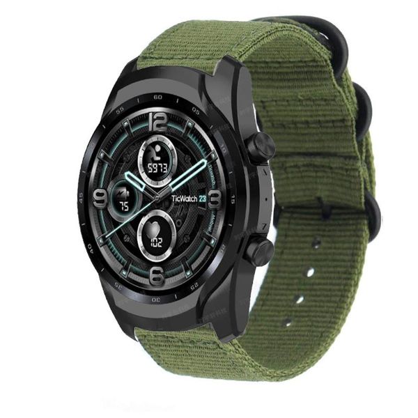

watch bands nylon sports strap for ticwatch pro 2021/e2/s2/gtx smart band bracelet straps 3 gps lte wristband correa, Black;brown