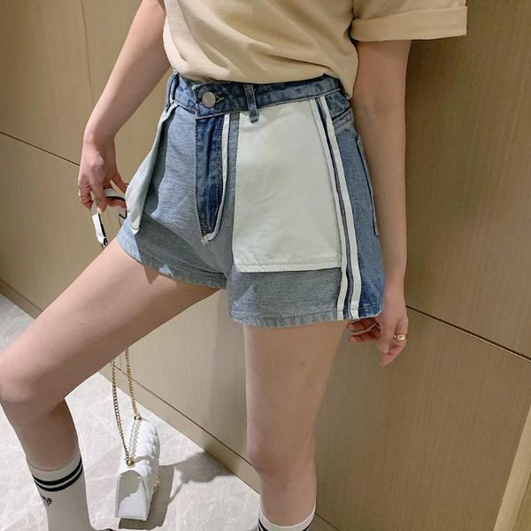 

women's jeans fahion girls summer short pockets out, Blue