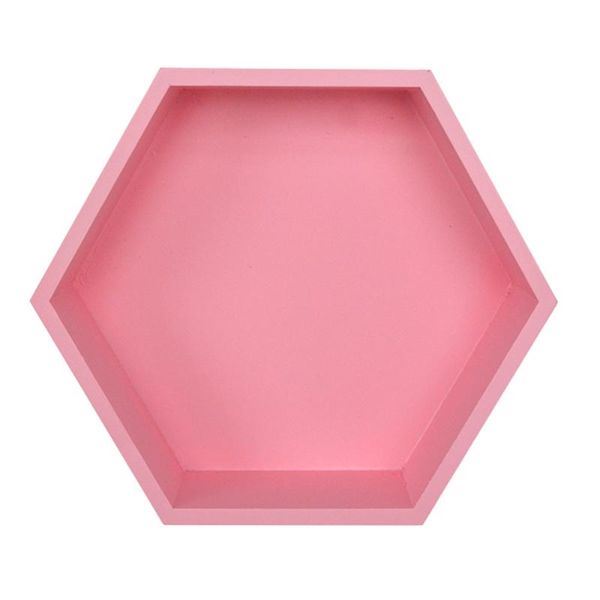 

hooks & rails 1pc wall hanging storage rack decorative wooden hexagon po prop