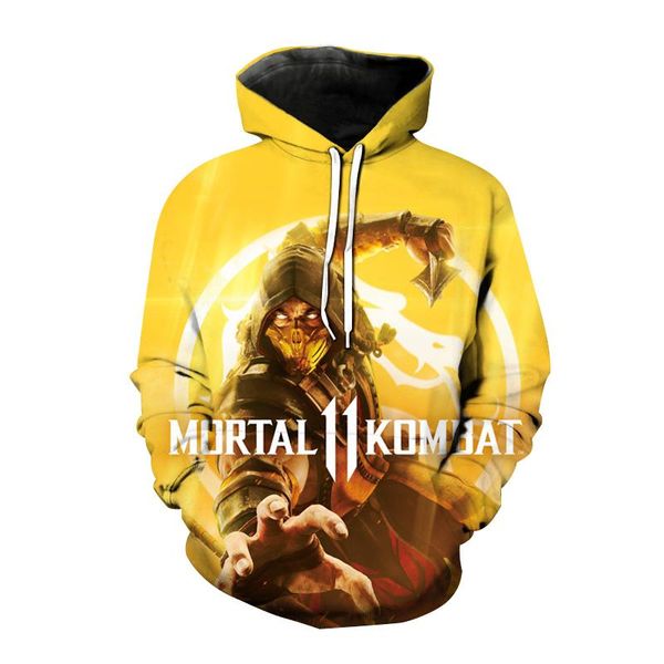 

men's hoodies & sweatshirts 3d print fighting game hooded sweatshirt women casual fashion hoodie pullover hip hop coat male, Black