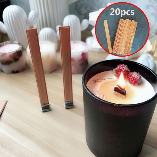 

20pcs wooden candles core for candles soy or palm wax candle making supplies diy candle making pick