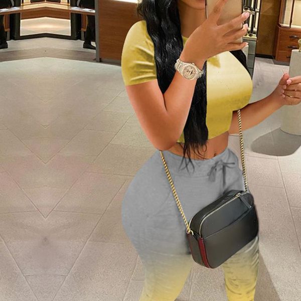 

two piece set summer outfits for women tracksuit crop and stacked pant lounge wear matching sets sweat suits, Gray