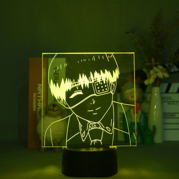 

3d led night light rgb desk lamp bluetooth base nightlight kaneki kentokyo ghoul bedroom decoration kids anime fans birthday gift