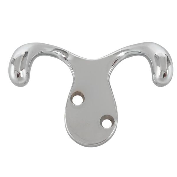 

robe hooks bright chrome interior decor double prong hook