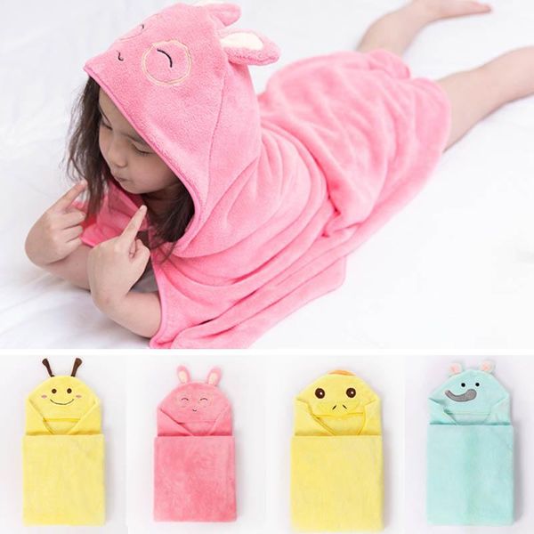 

cloak cape 1pcs children's bath towel super soft coral fleece quick-dry cartoon animal kids bathrobe beach towels