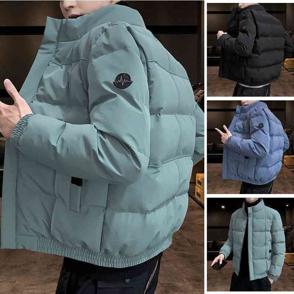 

2020 new plush thickened korean student coat winter et men's down cotton padded cloth trend, Black
