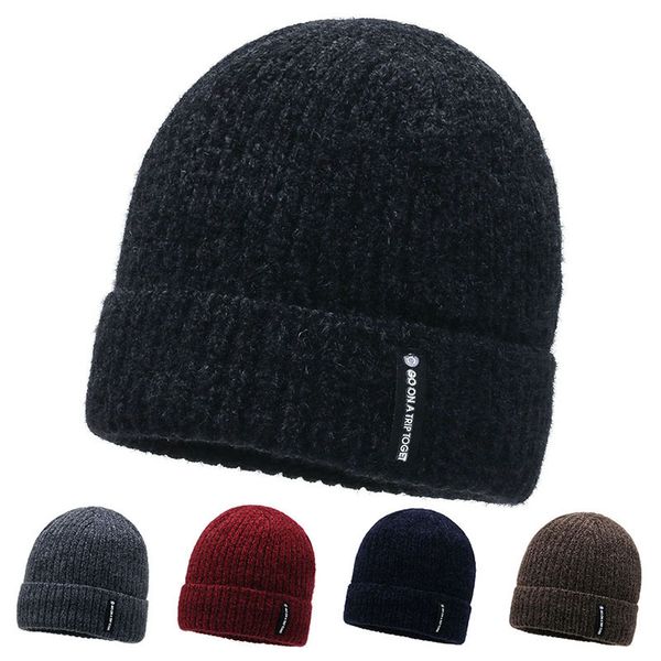

2021 new knitted autumn winter plush thickened warm wool fashion pullover cold proof and women's hat, Blue;gray