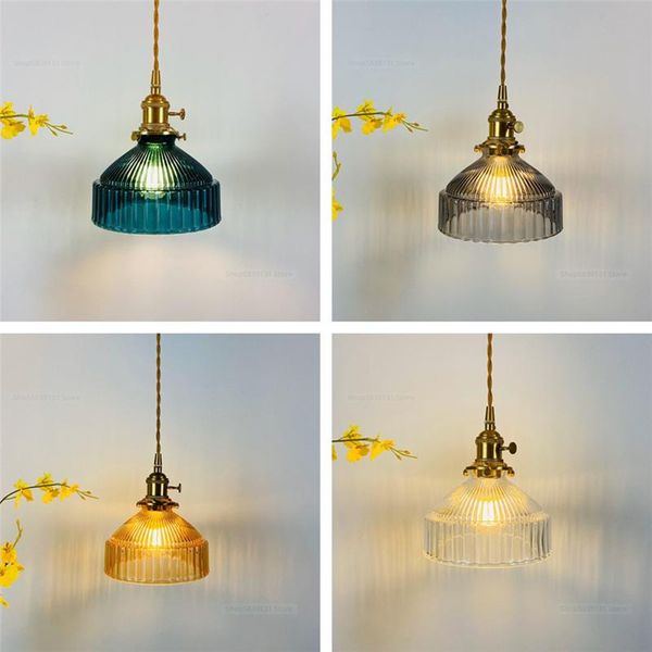 

pendant lamps japanese indoor lights glass luminaria decoration modern brass led hanging lamp for bedroom kitchen e27 bulb amber gray