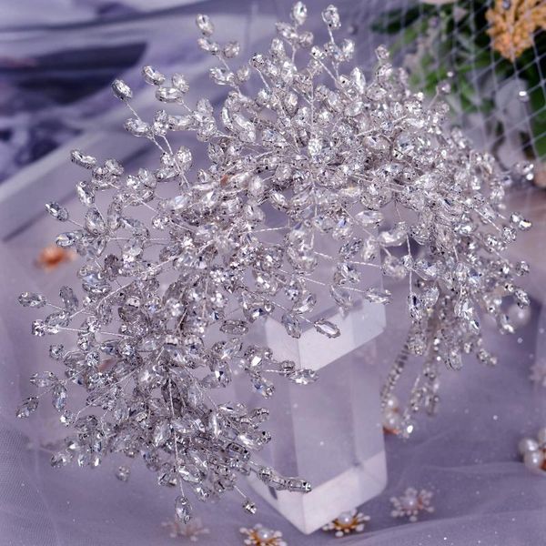 

hair clips & barrettes handmade luxury crystal headband head accessories women tiaras and crowns jewelry headpieces bridal headwear, Golden;silver