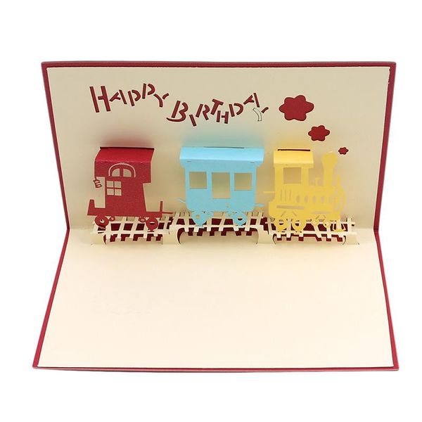 

greeting cards 3d invitations card paper happiness train birthday tourist postcard save the date gift