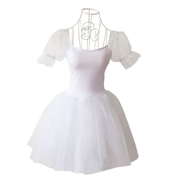 

romantic ballet tutu rehearsal practice skirt swan costume for women long tulle dress white pink black color ballet wear, Black;red