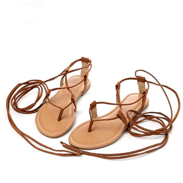 

sandals summer roman multiple cross-strap tall knee high bondage thong nubuck women flip flops black apricot