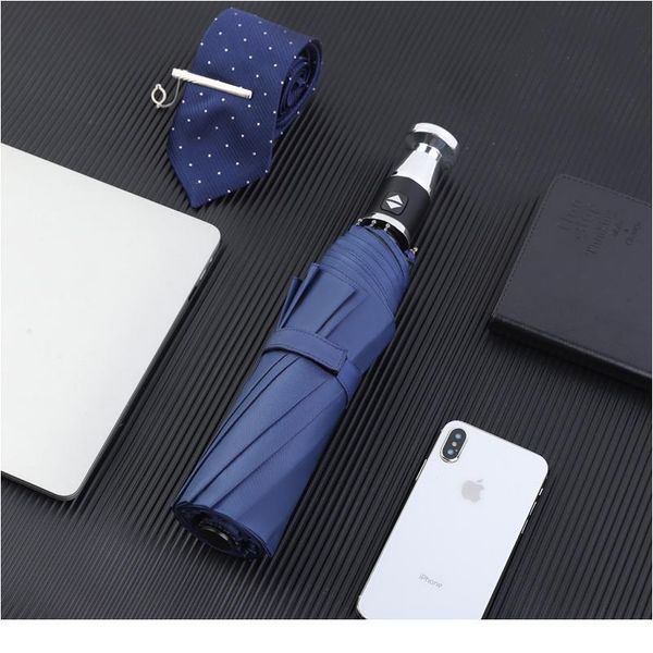 

matic quality business umbrella rain women three-folding windproof outdoor golf umbrella men woman with silver-plate jllhpf