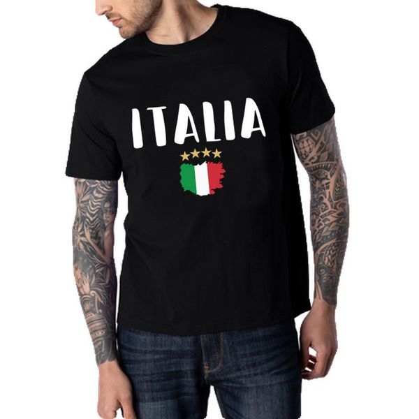 

men's t-shirts italy soccer fansn cotton short sleeve t-shirt i love italian men women streetwear harajuku summer, White;black