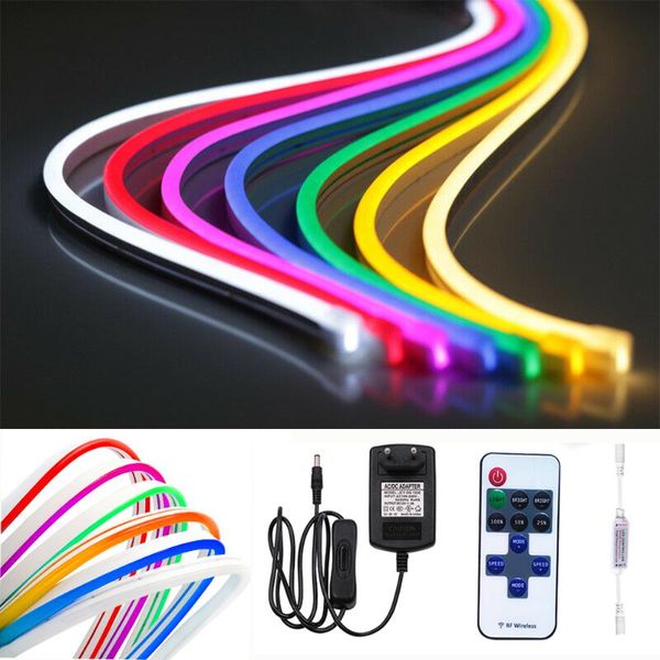 

strips led strip light 2835smd dc12v flexible neon rope lights waterproof dimmable tape ribbon pink blue red for diy home decoration