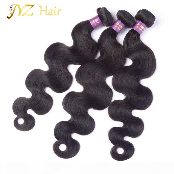 

jyz brazilian body wave virgin human hair extensions 3pcs brazilian virgin hair weft no smell fast shipping gifts for your love, Black