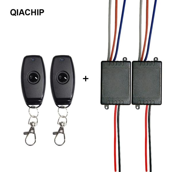 

smart home control qiachip 433mhz universal wireless remote switch dc 12v 24v 1ch relay receiver module with 1 channel transmitter