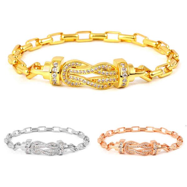 

bangles bracelet popular horseshoe copper gold plated women's type 8 full brick three colors, Black