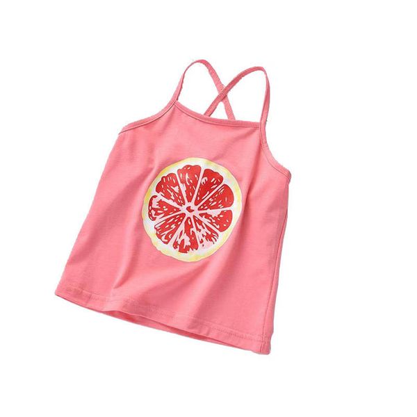 

girls tank children summer kids clothes vest childrens sleeveless t-shirt cotton flower baby wear b6919, Blue