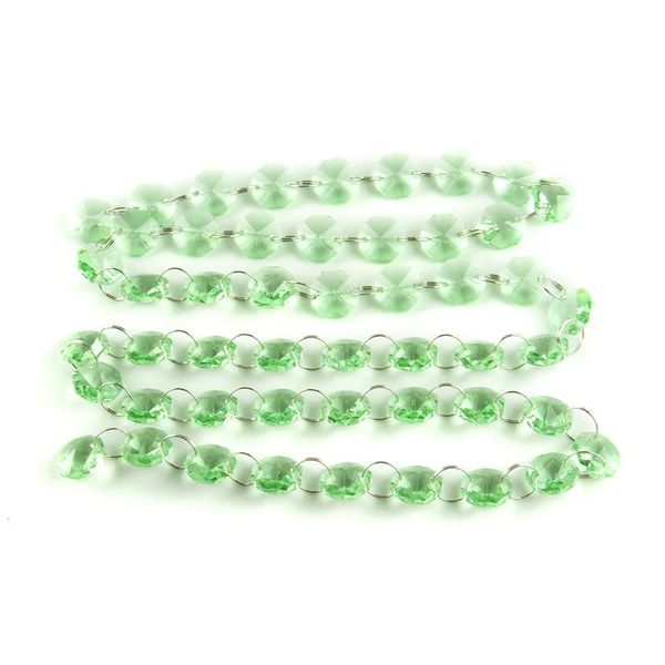

new arrival lt.green crystal glass strands for wedding curtain garlands chains home decoration