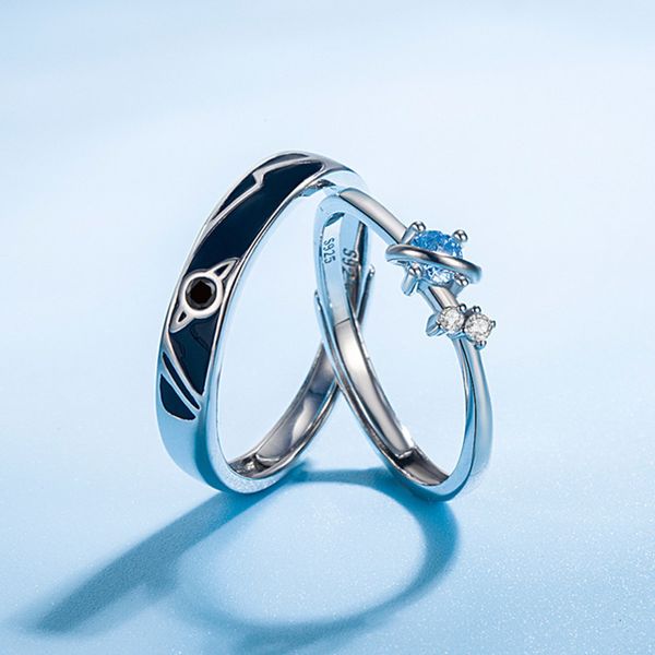 

s925 sier dream planet couple fashion personality ring for men and women, Silver