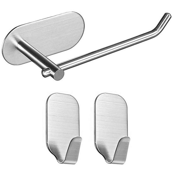 

toilet paper holders adhesive toliet-paper holder stainless-steel brushed strong self tissue roll for bathroom kitchen