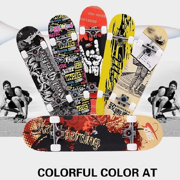 

2021 street limit skateboard graffiti style four wheel skateboard dragon retro cruiser longboard skate long board pennyboard