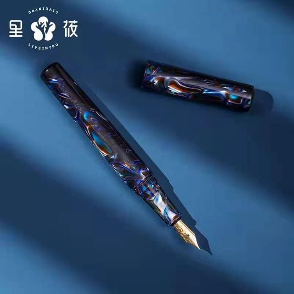 

liy yimo series fountain pen resin ink pen ef/fine nib converter filler stationery office school supplies writing pens gift