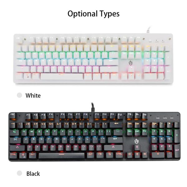 

keyboards illuminated mechanical keyboard 104 keys gaming usb powered operated 6 light colors 9 vivid lighting effects